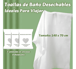3 packs toallóns desechables para baño viajes playa 140x70cm
