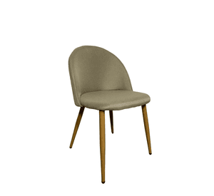 Silla de Comedor Nordica Gabrielle Tapizada en Lino con Patas Metal Símil Madera