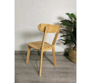 Silla de Comedor Nórdica de Madera Natural Maciza Fresno para Comedor, Living y Cafeteria