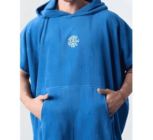Toalla poncho adulto playa - polemic liso Azul