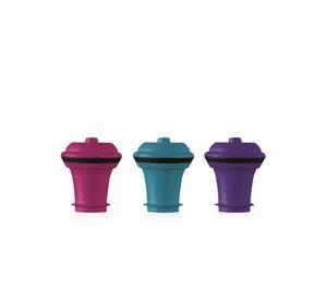 Set 3 Tapones de Vac o para Vino Colores