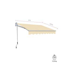Toldo con brazo retractil Terrazas 4x2.5 Mts Beige