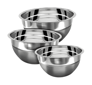 Pack 3 bowls acero inoxidable reposteria cocina ensaladas