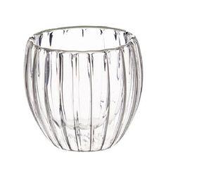 Vaso  transparente de vidrio doble pared con relieve – 250 ml