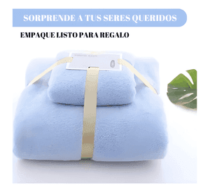 Pack 2 toalla baño mano viaje microfibra secado rápido