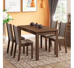 JUEGO COMEDOR PIA LEONE 4 SILLAS CAFE