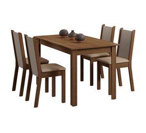 JUEGO COMEDOR PIA LEONE 4 SILLAS CAFE