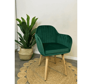 Pack 2 Sitiales Poltrona de Terciopelo con Patas de Madera para Living Comedor Dormitorio Diamond