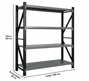 Estante Rack 200x60x200cm 800kg
