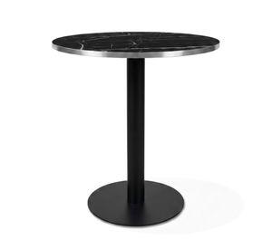 Mesa Redonda Comedor Café Bar Madera Metal 75cm Oslo Negra