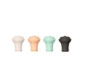 Set 4 Tapones de Vac o para Vino Loop Colores