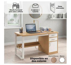 Escritorio 100cm Home Office con Cajones Puerta y Gabinete