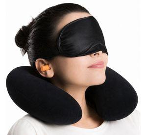 Set De Viaje 3 Piezas Almohada Antifaz Tapones Oido