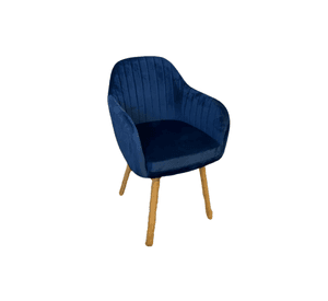 Sitial Poltrona de Terciopelo con Pata de Madera para Living Comedor Diamond