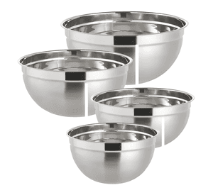 Pack 4 bowls cocina repostería 20,24,28,32 CM Plateado