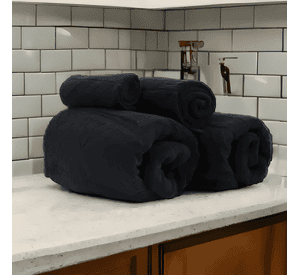Toalla de cara 30*50cm 100% algodo pack de 2 liso Negro
