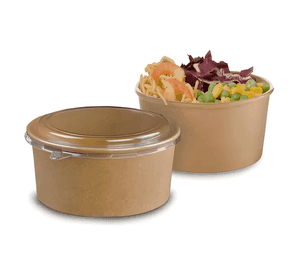 Bowl envase recipiente kraft con tapa pet 1300ml 30u