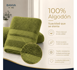 Juego 4 toalla bano algodon manos toallon cuerpo 400gr Lima