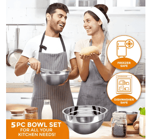 Pack 5 bowl pocillo acero inoxidable reposteria cocina #3