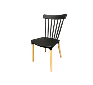 Silla de Comedor Windsor Nórdica de Polipropileno con Patas de Madera