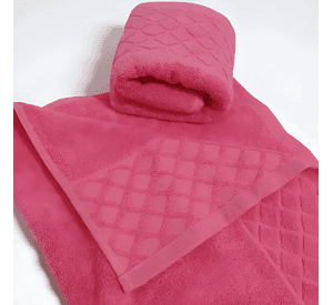 Toalla de cara algodón 30x50cm homey pack 2 liso Fucsia