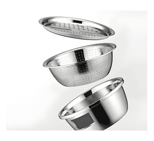 Set 1 bowls 2 coladores acero inoxidable