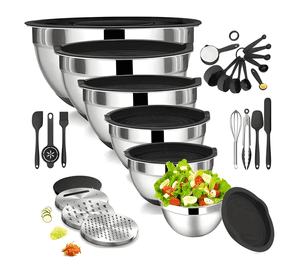 Juego de bowls con tapa acero inoxidable antideslizante #3