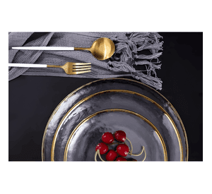 Bowl vidrio 400 ML gold ring afj