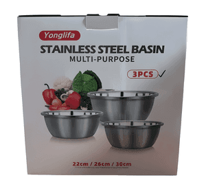 Set de 3 bowls de acero inoxidable profundos para cocina #2