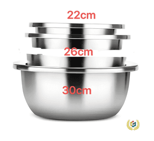 Set de 3 bowls de acero inoxidable profundos para cocina #2