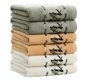 Pack 6 toalla de baño fibra bambú de lujo absorbente grueso