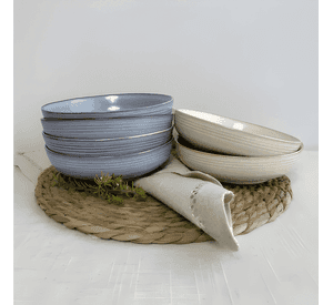 Set de 6 bowl redondo cerámica 17.5x5 CM Beige