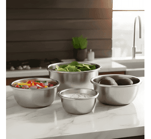 Set de 4 bowls de acero inoxidable para cocina