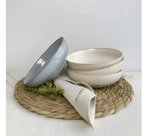Set de 6 bowl redondo cerámica 17.5x5 CM Beige