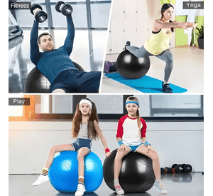 Pelota balon 75 cm pilates yoga con inflador pelotas Azul