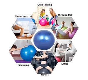 Pelota pilates 75cm + inflador + caja