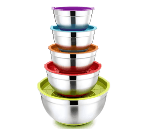 Salad bowl con tapa de colores 5pcs #15