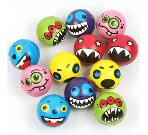 6x Pelota espuma 7cms antiestress terapia emogi monstruo