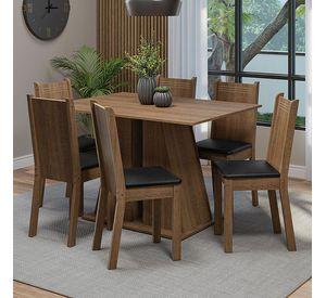 JUEGO COMEDOR ANGELO LUZ 6 SILLAS CAFE