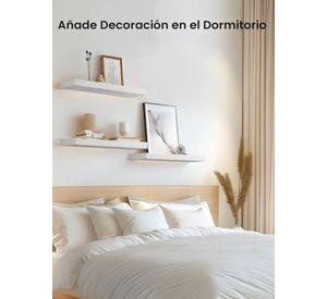 Repisa Flotante Minimalista Madera Blanca Organizador 60cm