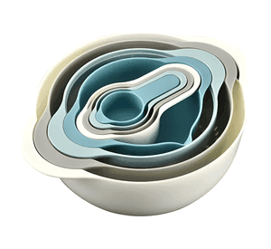 Juego de 8 tazones anidados con tazas medidoras multifuncion