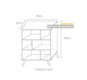 Librero 6 Niveles Grid 80x100x30