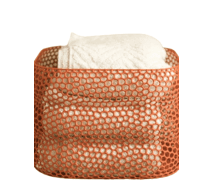 Organizador Elegante Prints Patro - Cesta de Malla Terracota