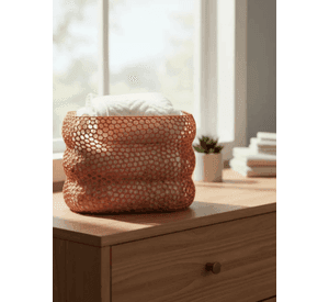 Organizador Elegante Prints Patro - Cesta de Malla Terracota