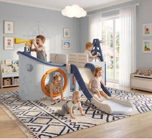 Resbalín Infantil Centro De Juegos Navy 7 En 1 Kidscool Blanco Azul