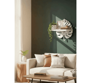 Decoración Elegante Prints Patro - Estante de Pared Mini Monstera Blanca