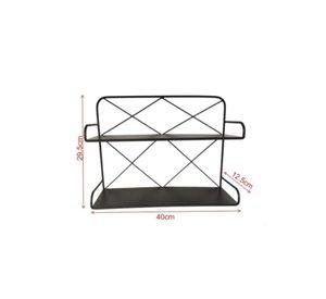 Estante Organizador Pared Metalico Estilo Industrial Negro