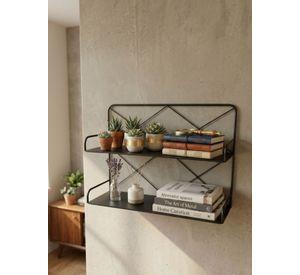 Estante Organizador Pared Metalico Estilo Industrial Negro