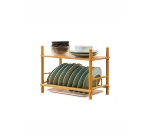 Escurridor De Platos Bambú 2 Niveles Organizador Cocina