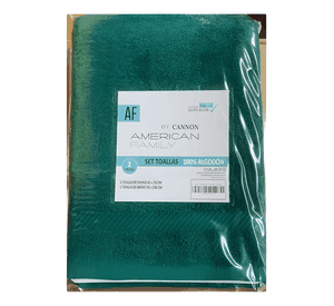 Toalla baño + mano algodon, by, cannon 350gr liso Verde